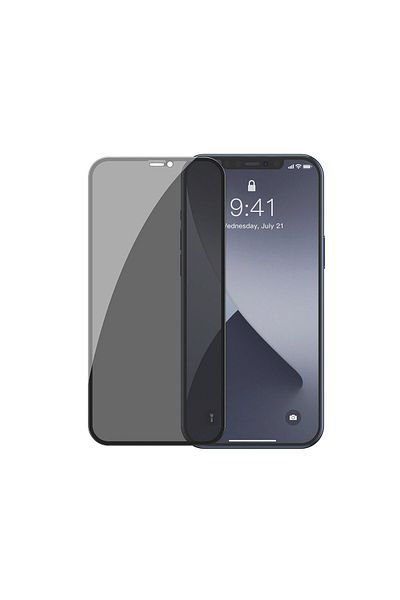 Baseus Folie Iphone 12 Pro Max Curved Full Screen Anti-peeping Black