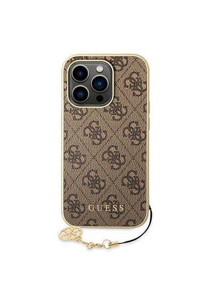 Guess Case 4G Charms iPhone 14 Pro Brown