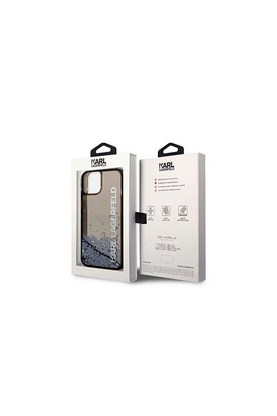 Karl Lagerfeld Husa iPhone 14 Plus Karl Lagerfeld Translucent Liquid Glitter Black