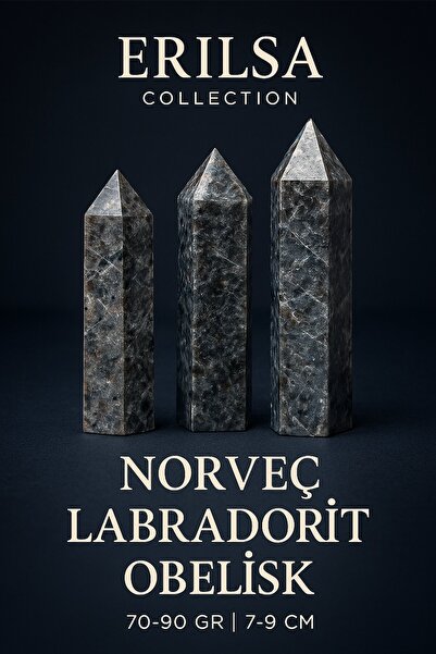 Erilsa Sertifikalı Norveç Labradorit Larvikit Obelisk Kazık – Zihni Güçlendir...