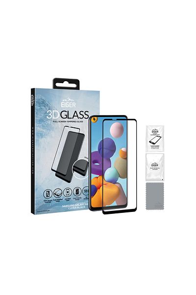 EIGER Foil Samsung Galaxy A21s 3d Glass Edge To Edge Clear Black