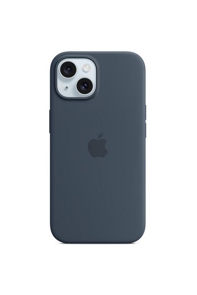 Apple Husa Originala Silicon iPhone 15 Plus, MagSafe, Storm Blue