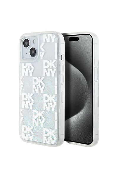 Dkny Case Liquid Glitter Multilogo Iphone 15 / 14 / 13 White