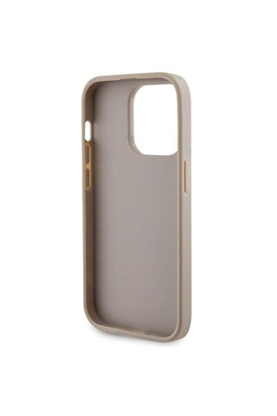 Guess Husa 4G Μεταλλικό λογότυπο Strass για iPhone 15 Pro Gold
