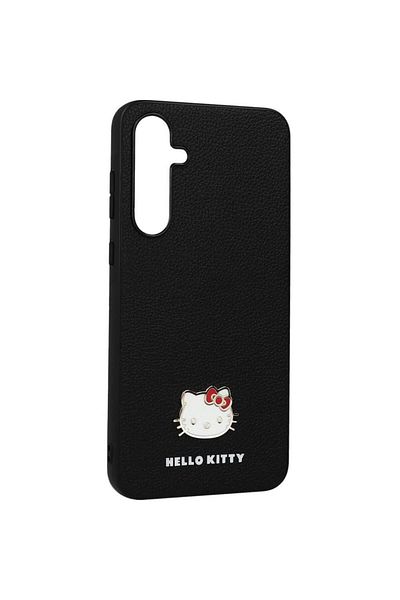Hello Kitty Case Metal Logo Kitty Head Samsung Galaxy A55 Black