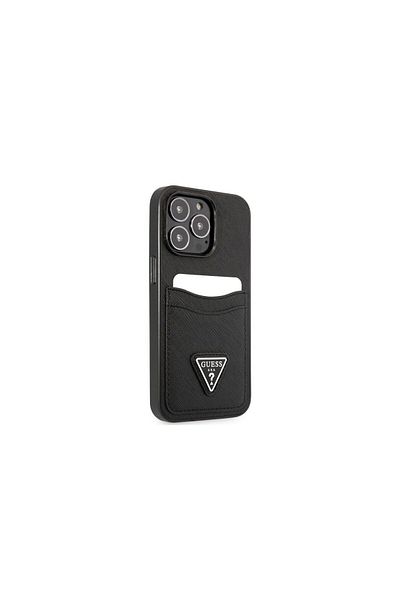 Guess Iphone 13 Pro Max Saffiano Double Card Case Black