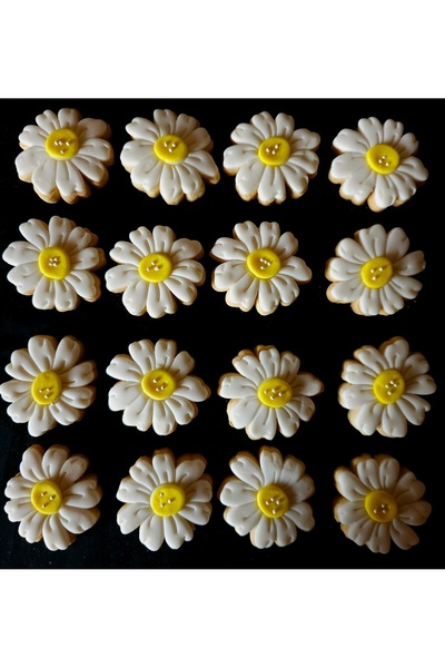 Mimosa Bakery Papatya Şeker Hamurlu Butik Kurabiye-20 Adet