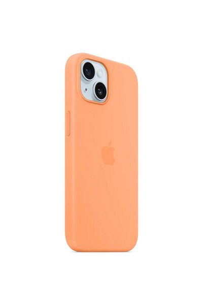 Apple Husa Originala Silicon iPhone 15, MagSafe, Orange Sorbet