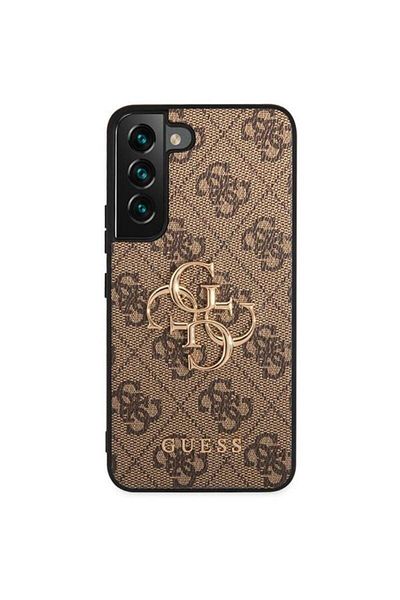Guess PU 4G Metal Logo Samsung Galaxy S23 Case Brown