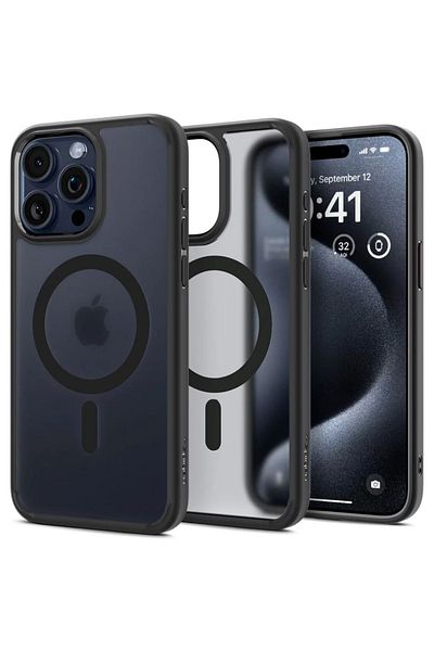 Spigen Ultra Hybrid Magsafe Iphone 15 Pro Frost Black case