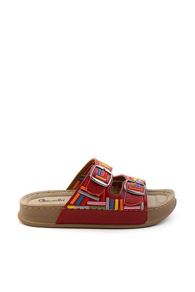 Bambi Red Multicolor Women's Slippers K04099501209