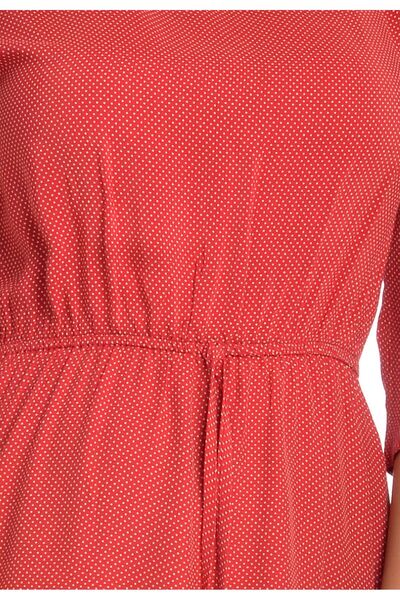 Eranthe Women's Red Dress with White Polka Dots