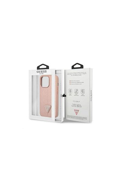 Guess Case Iphone 13 Pro Pu Saffiano Triangle Pink