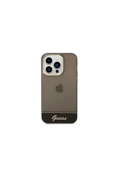 Guess Iphone 14 Pro Camera Outline Translucent Case Black