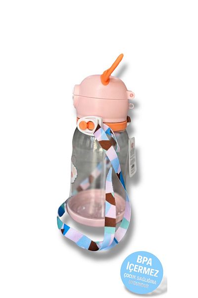 madam gold Water Bottle Deer Transparent Pattern Teddy Bear Star and Multifunctional Water Bottle with Straw