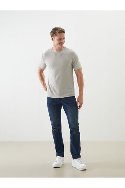 LC Waikiki Crew Neck Short Sleeve Men's Textured T-Shirt
