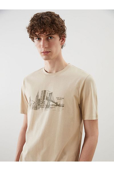 LC Waikiki Lcw Crew Neck Printed Combed Cotton Men's T-Shirt