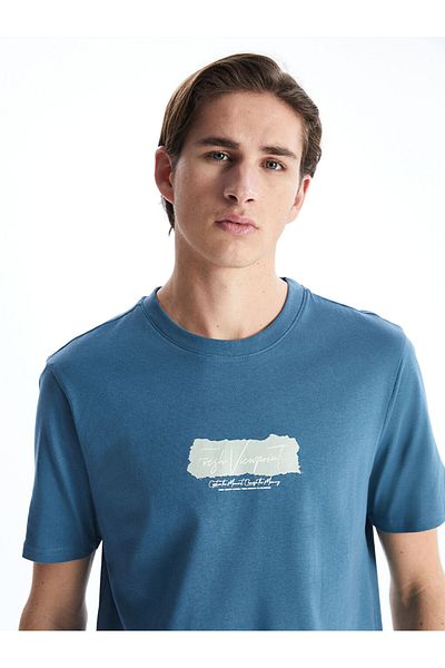 LC Waikiki Crew Neck Printed Combed Cotton Men's T-Shirt