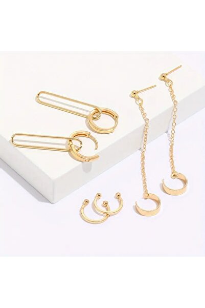 SEVAS GOLD Women's Gold Color Set of 3 Cartilage Earrings
