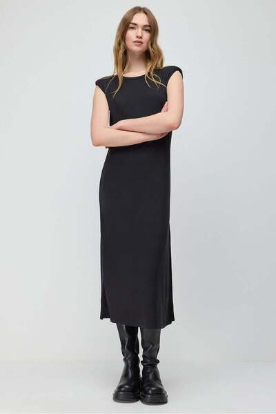 No Matter What Midikleid mit Schulterpolstern und Seitenschlitzen