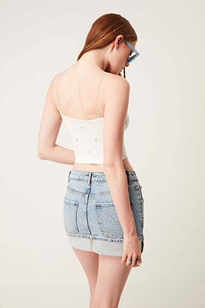 No Matter What Crop-Top mit Blumenmuster