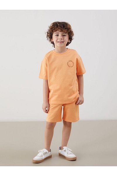 LC Waikiki Lcw Printed Boys' T-Shirt and Shorts 2-Piece