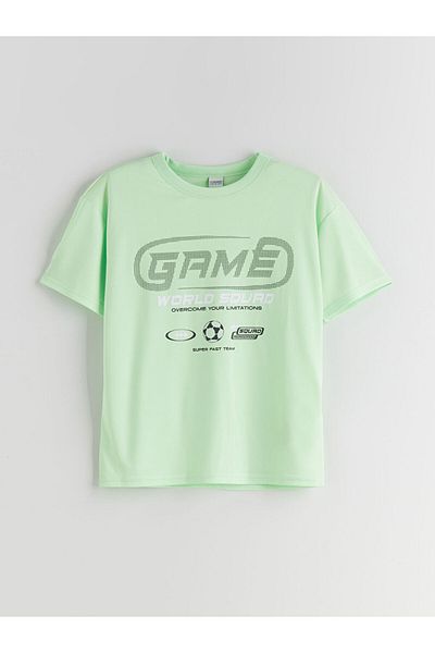 LC Waikiki Green Crew Neck Boys T-Shirt and Shorts