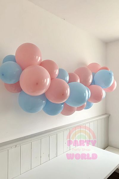 party world 20-Piece Gender Party Balloon Chain Set – Pink & Blue with 5 Meter Chain