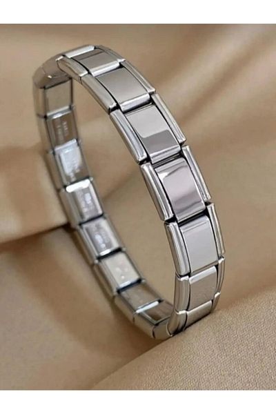 FLORAS JEWELRY High Quality Silver Stainless Steel Charm Bracelet (18cm)