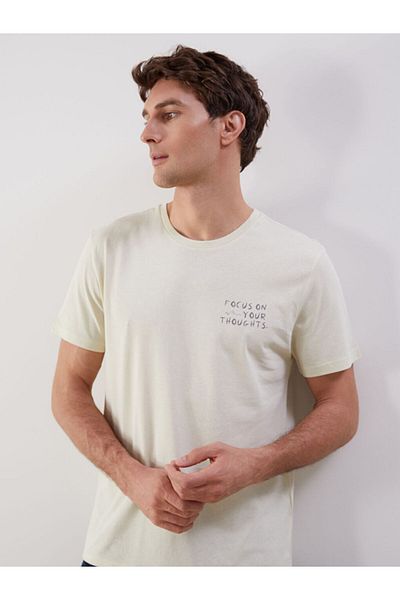 LC Waikiki New Season Crew Neck Printed Combed Cotton Ανδρικό Tisort - S5KK16Z8