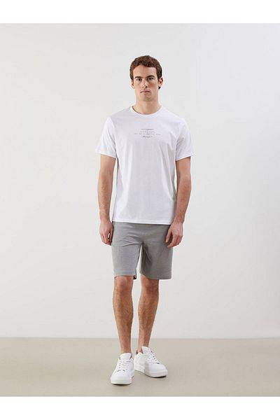 LC Waikiki Tricou pentru bărbați din bumbac pieptănat cu imprimeu cu decolteu rotund de sezon nou - S5IQ60Z8