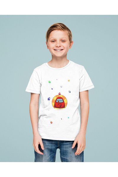 SEVBANO Tricou pentru copii unisex cu jocuri imprimate Among Us (vârsta 1-12)