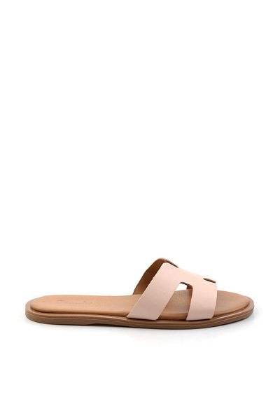 Bambi Nude Leather Women's Slippers K04507430003