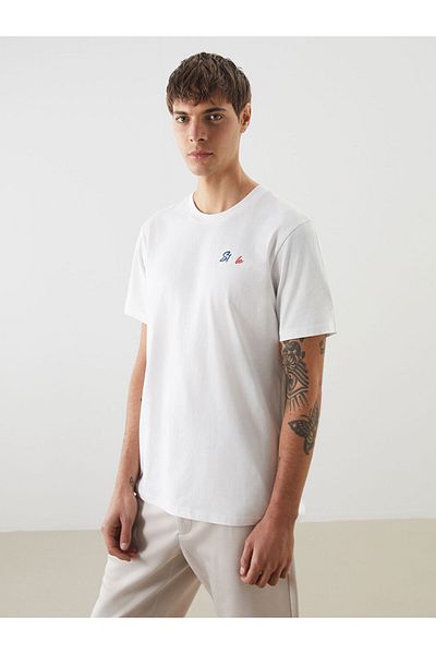 LC Waikiki Text Printed Men's Combed Cotton T-Shirt