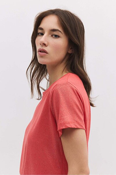 No Matter What Glitzerndes Basic-Top mit Rundhalsausschnitt