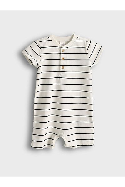 LC Waikiki Lcw Crew Neck Baby Boy Combed Cotton Jumpsuit