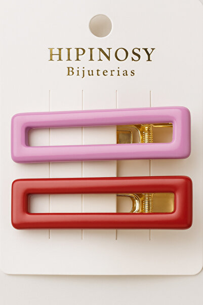 Srctech Set de 2 catarame laterale în roșu și roz învechit