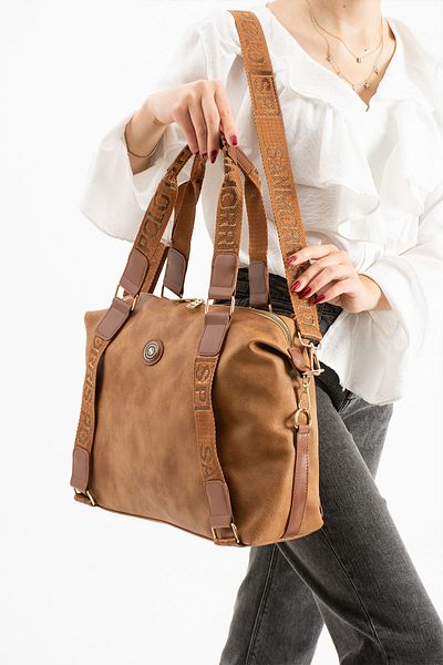 Lifonbag Γυναικεία τσάντα χεριού και ώμου πόλο μεγάλου μεγέθους με ρυθμιζόμενο σταυρό με πολλά μάτια