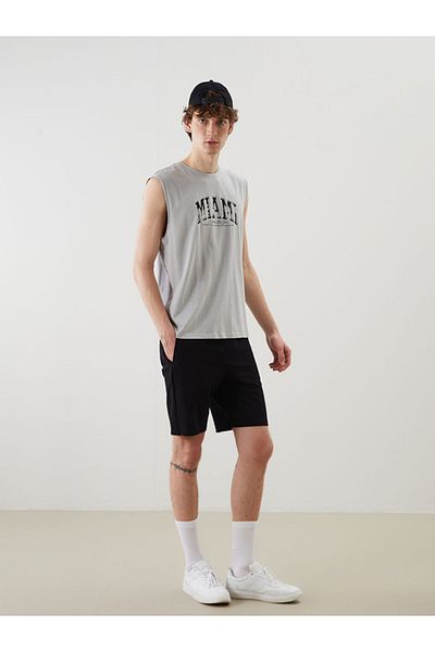 LC Waikiki New Season Crew Neck Printed Combed Cotton Men's Sleeveless T-Shirt - S5Fe04Z8