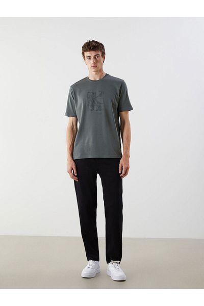 LC Waikiki New Season Crew Neck Istanbul Ανδρικό T-Shirt με στάμπα από βαμβακερό χτενισμένο - S5FA47Z8