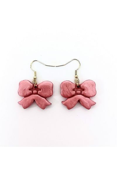 stdeta Bow Design Hanging Decorative Ceramic Earrings Arcta