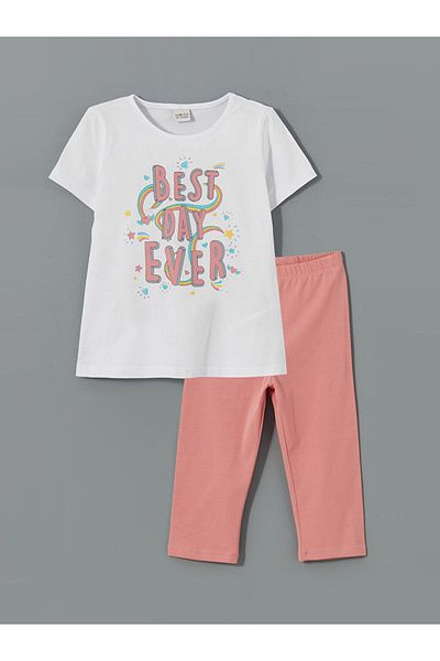LC Waikiki Lcw Crew Neck Girls T-Shirt & Leggings