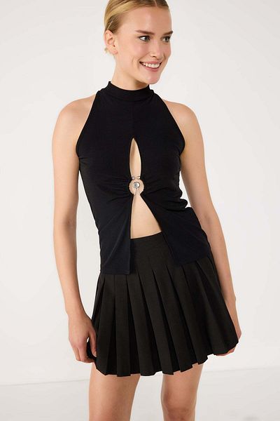 No Matter What Neckholder-Bluse mit tiefem Ausschnitt