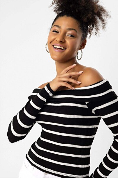 No Matter What Schulterfreie, langärmelige Bluse