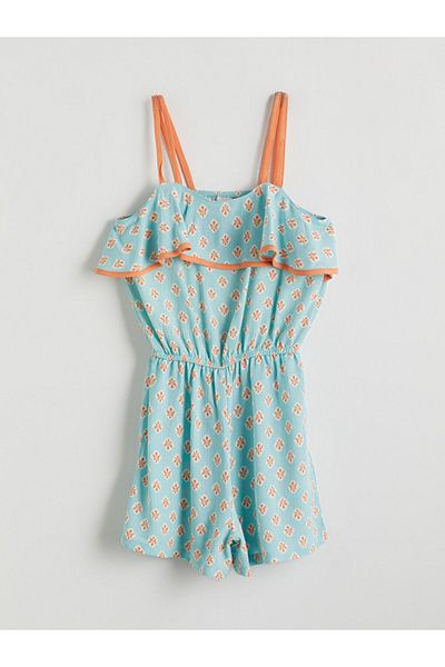 LC Waikiki Lcw Square Collar Girl's Jumpsuit