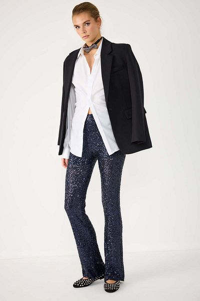No Matter What Glittery Stretch Fabric Trousers