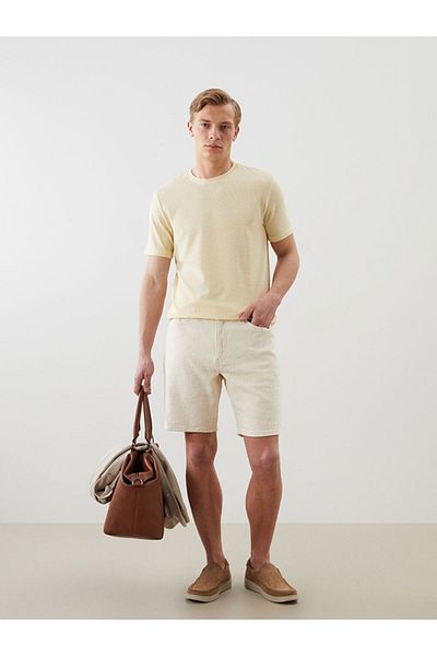 LC Waikiki Crew Neck Short Sleeve Men's Textured T-Shirt