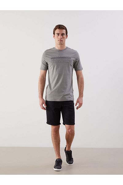LC Waikiki New Season Crew Neck Short Sleeve Printed Combed Cotton Men's T-Shirt - S5Fa44Z8