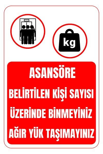 Girl Power 35 X 50 Elevator Passenger Capacity and Heavy Load Bearing Foil Printing Sticker Warning Sign