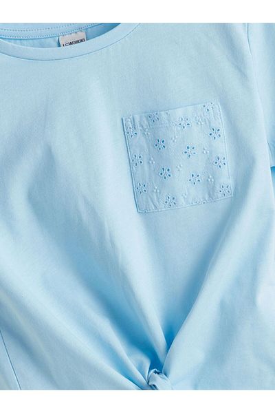 LC Waikiki Tricou crop pentru fete LCW Kids Crew Neck